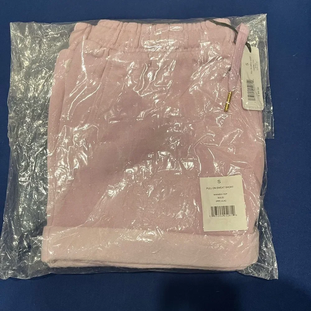 NWT WeWoreWhat High-Rise Pull On Sweat Shorts in Lilac Size Small